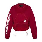 Rode Katoenen Sweatshirt Ss22 Dsquared2 , Red , Dames