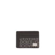 Zwarte Monogram Portemonnee Kaartsleuven Dolce & Gabbana , Black , Her...