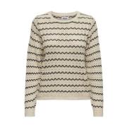 Gestructureerde O-Neck Pullover Only , Beige , Dames