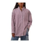 Rode Pinstripe Blouse Elegante Stijl Tommy Jeans , Multicolor , Dames