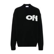 Gebreide Logo Trui Off White , Black , Heren