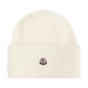 Wollen muts met logopatch Moncler , Beige , Dames