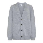 Kasjmier Vest met Leren Elleboog Patches Bottega Veneta , Gray , Heren