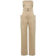 Strapless Jumpsuit met Riem Saint Laurent , Beige , Dames