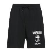 Zwarte Katoenen Shorts Ss22 Moschino , Black , Heren