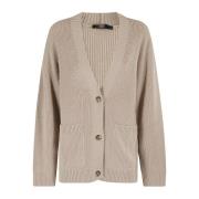 Stijlvolle Gebreide Cardigan Sweater Seventy , Beige , Dames