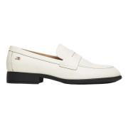 Klassieke Beige Leren Loafer Tommy Hilfiger , Beige , Dames