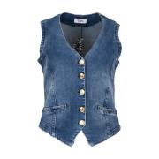 Denim Grace Mouwloos Vest DNM Pure , Blue , Dames