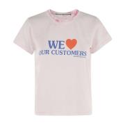 Bleach Wash Shrunken Tee Alexander Wang , Pink , Dames