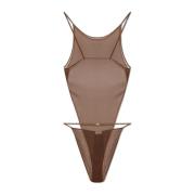 Transparante bodysuit Saint Laurent , Brown , Dames