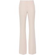 Geborduurde Logo Wijde Pijp Broek Ermanno Scervino , Beige , Dames