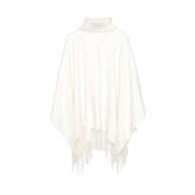 Witte Wol Cashmere Poncho Cape Fabiana Filippi , White , Dames