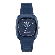 Retro Wave Two Blauw Quartz Horloge Adidas , Blue , Unisex