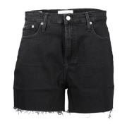 Denim Shorts met Iconic CK-logo Calvin Klein , Black , Dames