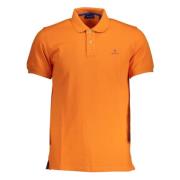 Contrast Kraag Pique Ss Rugger Korte Mouw Polo Gant , Orange , Heren