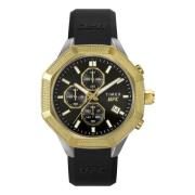 Chronograaf UFC King Horloge Zwart Siliconen Timex , Black , Heren