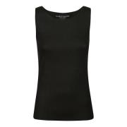 Elegant Slim Fit Tank Top Majestic Filatures , Black , Dames