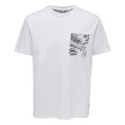 T-shirt Only & Sons , White , Heren