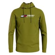 Logo Fleece Hoody Hoodie Tommy Jeans , Green , Heren