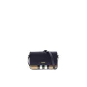 Compact House Check Tas Zwart Burberry , Black , Dames