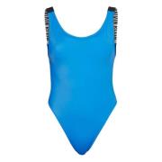 Scoop Back One Piece Swimsuit Calvin Klein , Blue , Dames