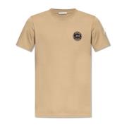 T-shirt met logopatch Moncler , Beige , Heren