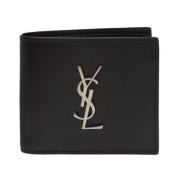 Bifold Portemonnee met Logo Saint Laurent , Black , Heren