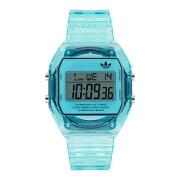 Digital Two Crystal Blauw Hars Horloge Adidas , Blue , Unisex