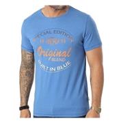 T-shirt Blend , Blue , Heren