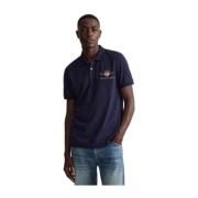 Heren Archive Shield Piqué Polo Shirt Gant , Blue , Heren