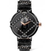 Stijlvol Leren Horloge Rila Police , Black , Heren