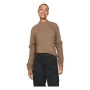 T-Neck Knit BC Sweater Pieces , Brown , Dames