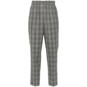 Slim Fit Tartan Check Wool Trousers Peserico , Gray , Dames