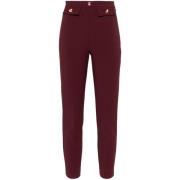 Rode Crepe Broek met Logodetail Elisabetta Franchi , Red , Dames