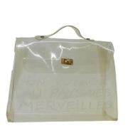 Pre-owned Vinyl handbags Hermès Vintage , White , Dames