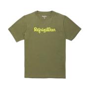 Katoenen T-shirt met Contrast Logo Voorkant RefrigiWear , Green , Here...