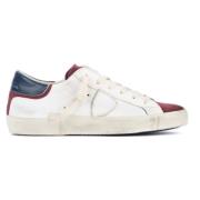 Leren Sneakers met Suède Inzetstukken Philippe Model , White , Heren