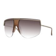 Gouden Aviator Zonnebril met Gradient Lenzen Max Mara , Yellow , Dames