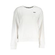 Witte Katoenen Sweater Geborduurd Logo Fila , White , Dames