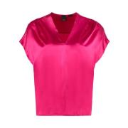 Zijden Fuchsia Top Made in Italy Pinko , Pink , Dames