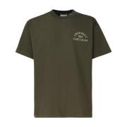 Groene Katoenen T-shirt met Logo Carhartt Wip , Green , Heren