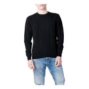 Zwart Gebreid Lang Mouwen Ronde Hals Antony Morato , Black , Heren