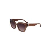 Ronde Bruine Lens Zonnebril Liu Jo , Brown , Dames