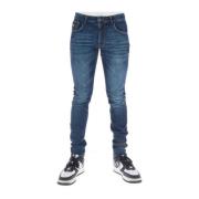 Blauwe Print Versleten Effect Jeans Lyle & Scott , Blue , Heren