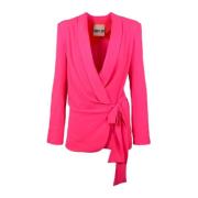 Fuchsia V-Neck Blazer Lente/Zomer Aniye By , Pink , Dames