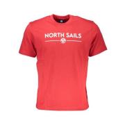 Rode Katoenen Crew Neck T-Shirt North Sails , Red , Heren