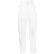 Wijde Pijp Witte Katoenen Broek Jil Sander , White , Dames