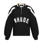 Sweatshirt met Logo Rhude , Black , Heren