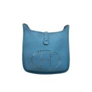 Pre-owned Leather shoulder-bags Hermès Vintage , Blue , Dames