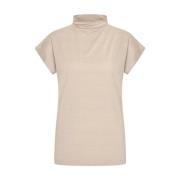 Korte Mouw Mandya Top Aime´e the Label , Beige , Dames